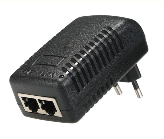 POE Injector Ethernet Power Supply Adapter DC48V 0.5A 15.4W, - EU Plug