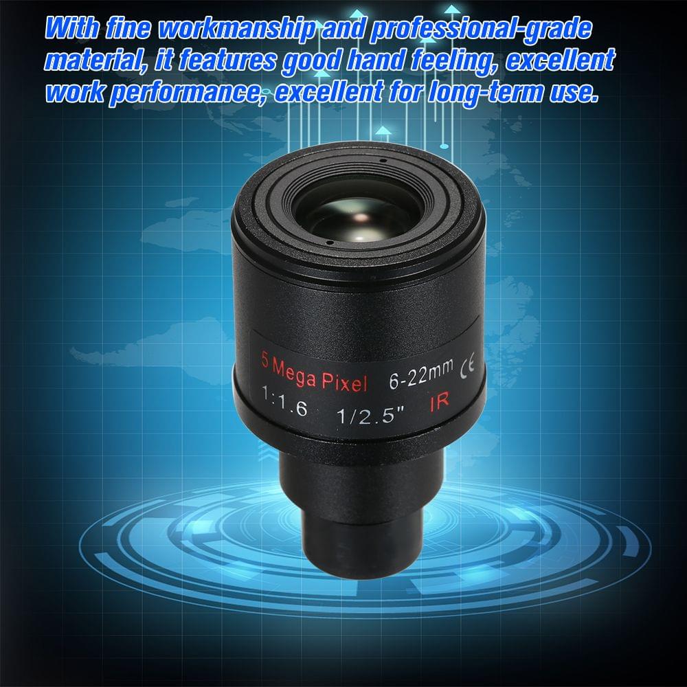 5.0 Megapixel Varifocal 6-22mm CCTV Camera Lens Manual Focus