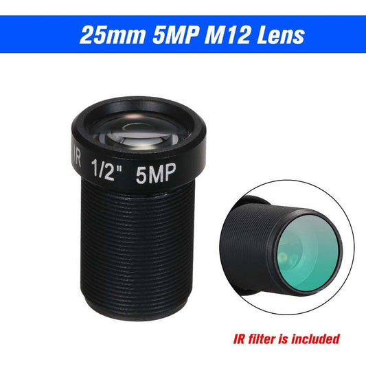 HD 5.0 Megapixel Action Camera Lens 25mm IR Lens M12 Mount