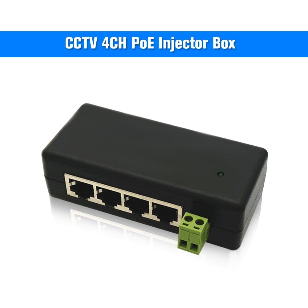 CCTV 4CH PoE Injector Box DC 12V-48V Power Supply for