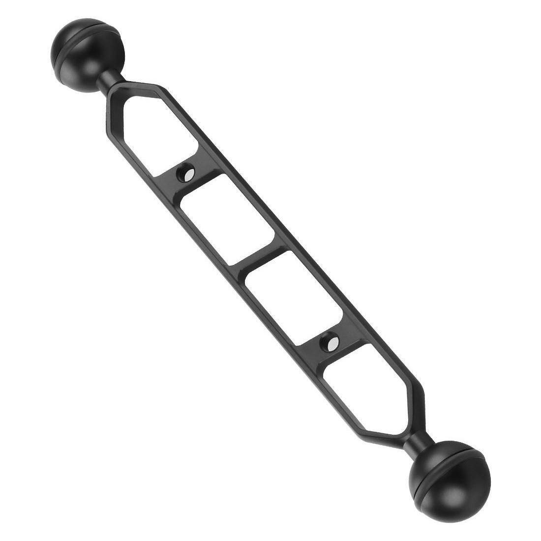 PULUZ 9.0 inch 22.9cm Aluminum Alloy Dual Balls Arm for Underwater Torch / Video Light (Black)