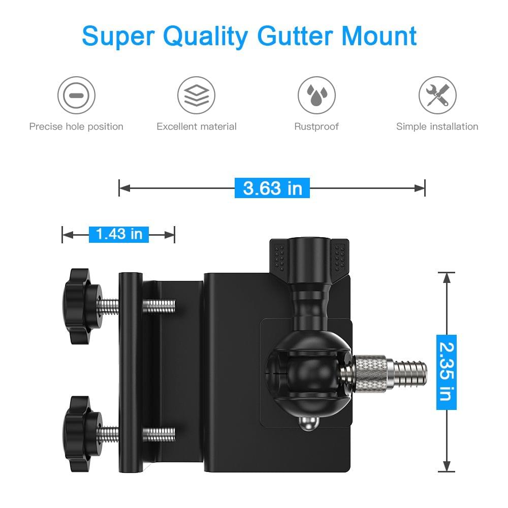 2 Pack Adjustable Gutter Mount for Arlo HD/Arlo Pro/Arlo - 2PCS