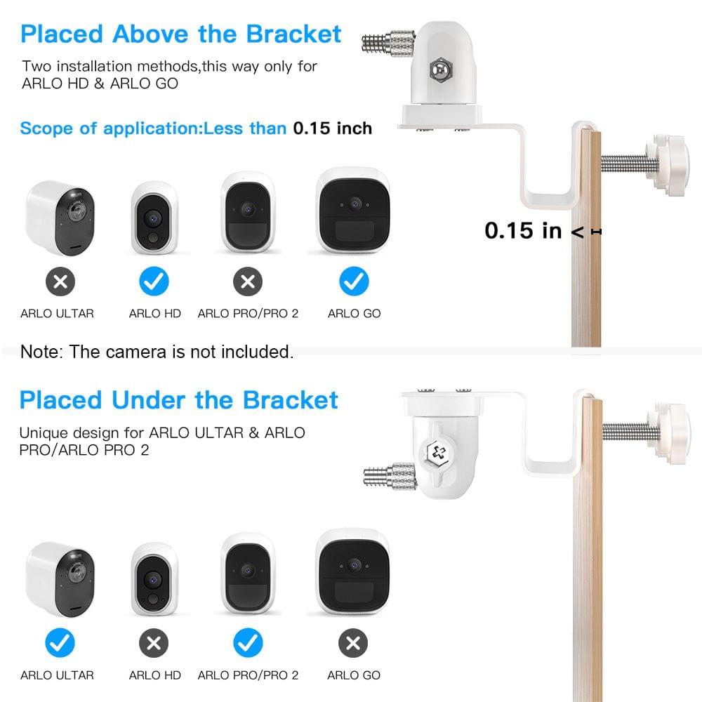 2Pack Adjustable Gutter Mount for Arlo HD/Arlo Pro/Arlo - 2PCS