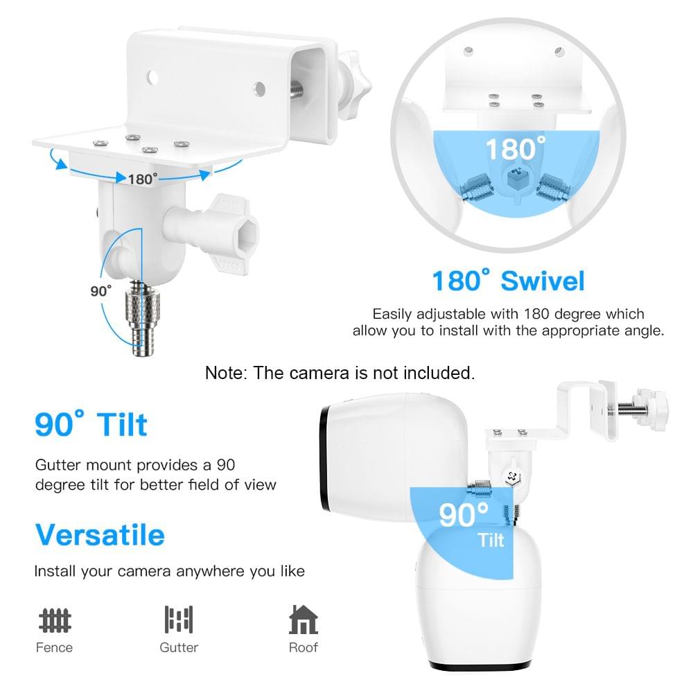 2Pack Adjustable Gutter Mount for Arlo HD/Arlo Pro/Arlo - 2PCS