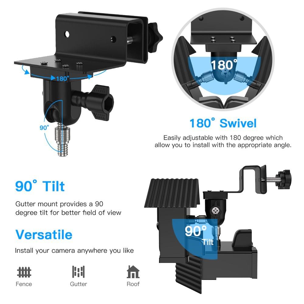 Gutter Mount Bracket Protective Adjustable Mount with - 1PCS