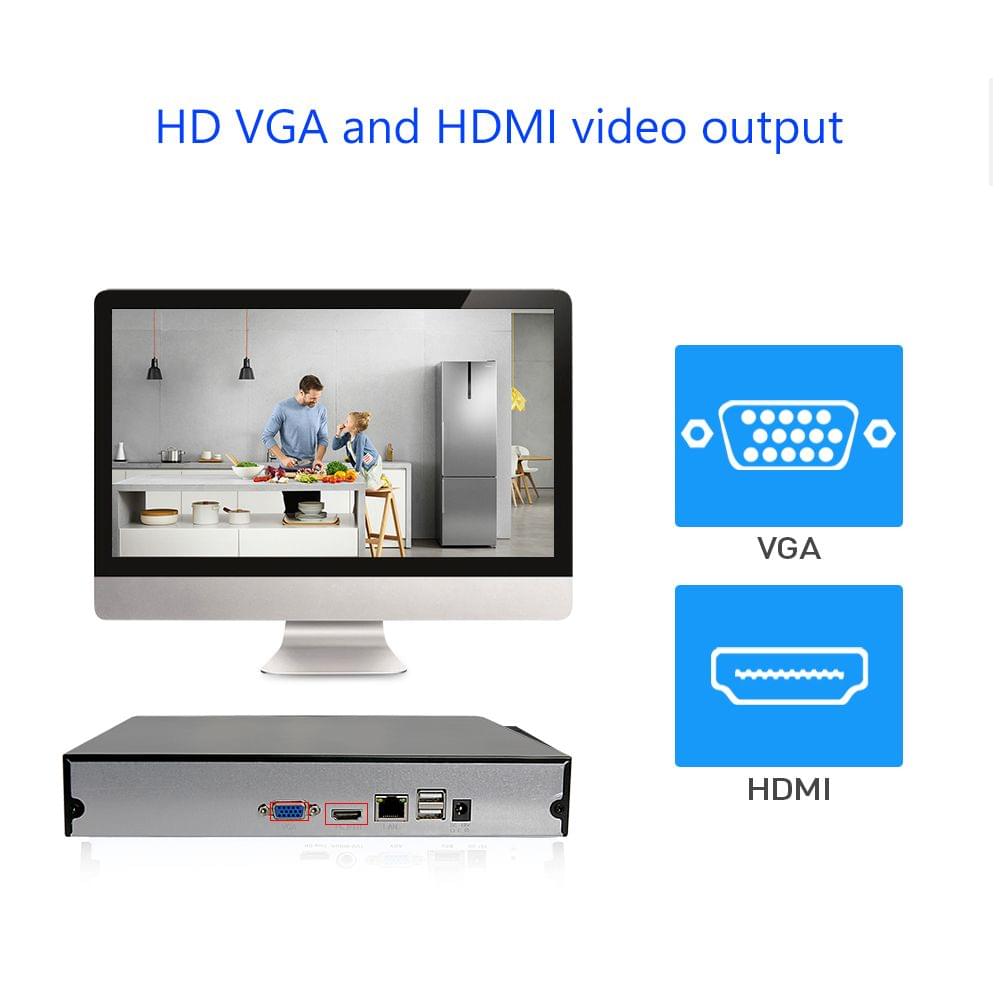 8CH Channel Full HD 1080P NVR Network Video Recorder Support - EU Plug
