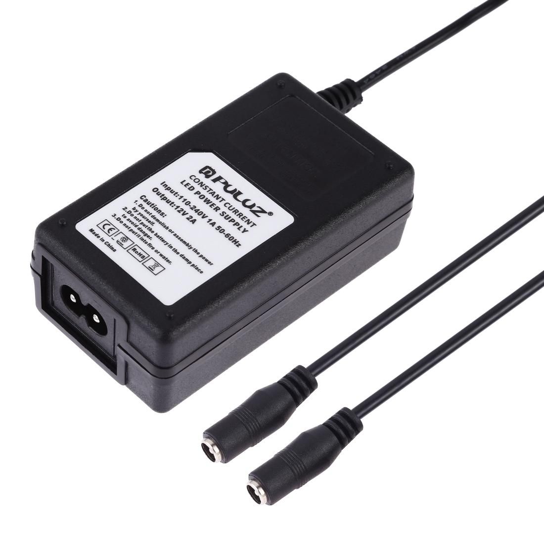 PULUZ Constant Current LED Power Supply Power Adapter for 40cm Studio Tent, AC 110-240V to DC 12V 2A (Style1)