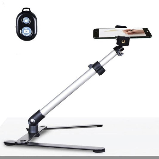Multifunctional Adjustable 360 Degrees Rotation Photography Calligraphy Live Broadcasting Video Recording Mobile Phone Overhead Bracket with Bluetooth Remote Control