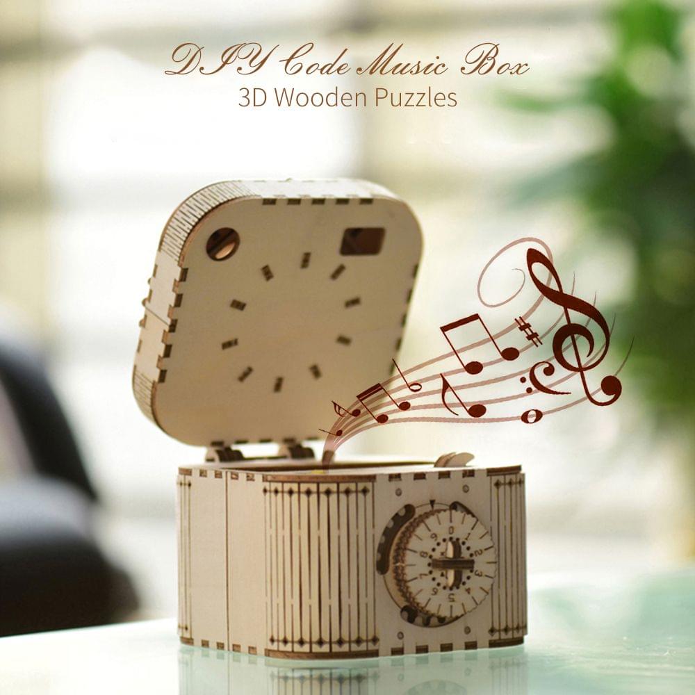 DIY Music Box 3D Puzzle-Model Wooden Music Box Educational