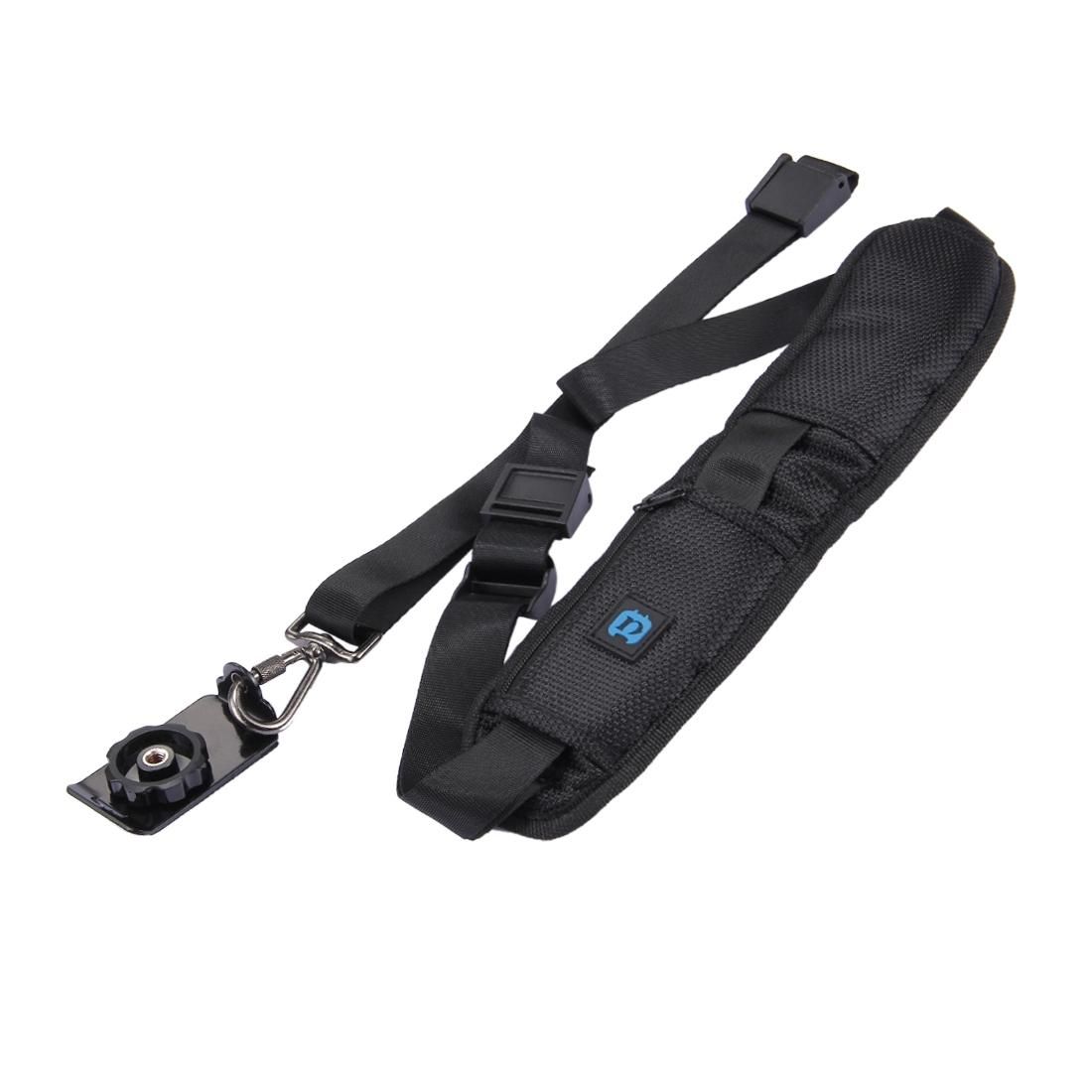 Quick Release Anti-Slip Soft Pad Nylon Single Shoulder Camera Strap with Metal Hook for SLR / DSLR Cameras (Black)