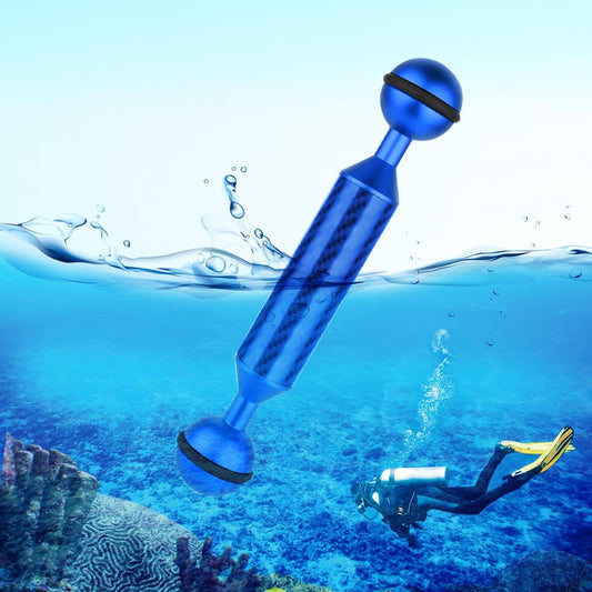 PULUZ 5 inch 12.7cm Length 20.8mm Diameter Dual Balls Carbon Fiber Floating Arm, Ball Diameter: 25mm (Blue)