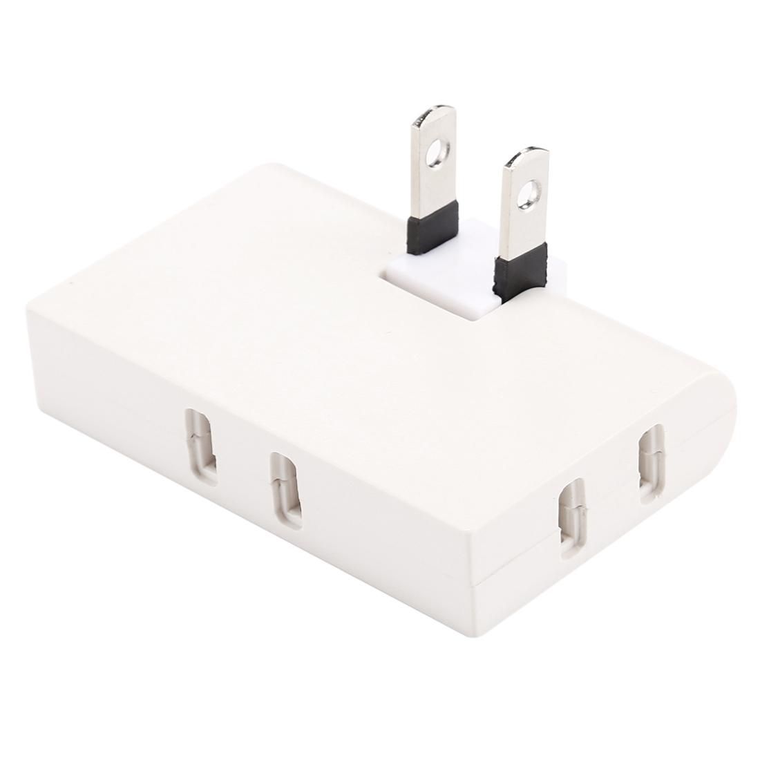 1 to 3 15A 180 Degrees Rotation Extension Multi Plug Mini Slim Wireless Outlet Socket, US Plug, AC 110-220V (White)