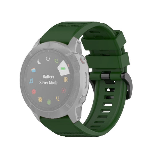For Garmin Fenix 6X 26mm Quick Release Official Texture Wrist Strap Watchband with Plastic Button (Army Green)