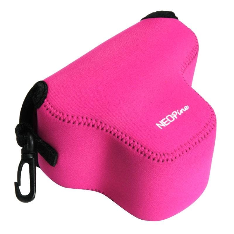NEOpine Neoprene Shockproof Soft Case Bag with Hook for Olympus E-PL7 Camera (Magenta)