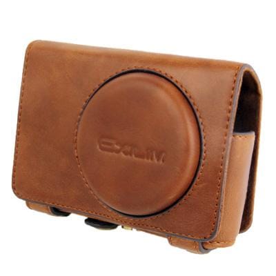 Leather Camera Case Bag for CASIO ZR1000 (Coffee)
