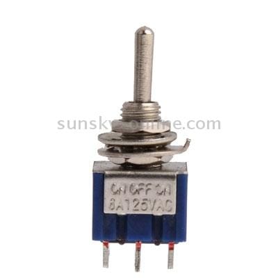 5 x Chrome DPDT 3-Way Guitar Pickups Toggle ON OFF ON Switches (Blue)