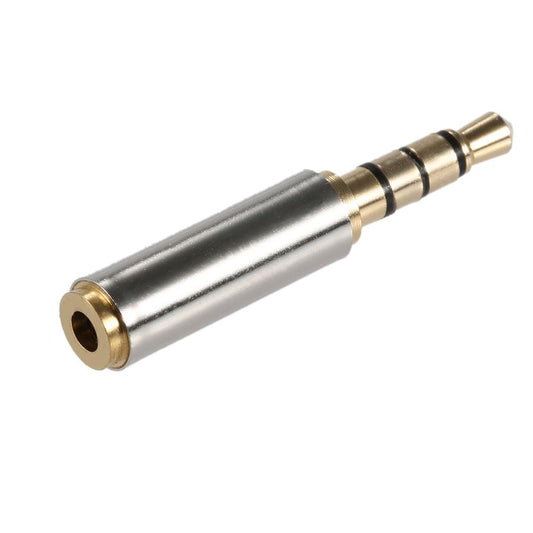 Gold 2.5 mm Female to 3.5 mm Male Audio Stereo Headphone
