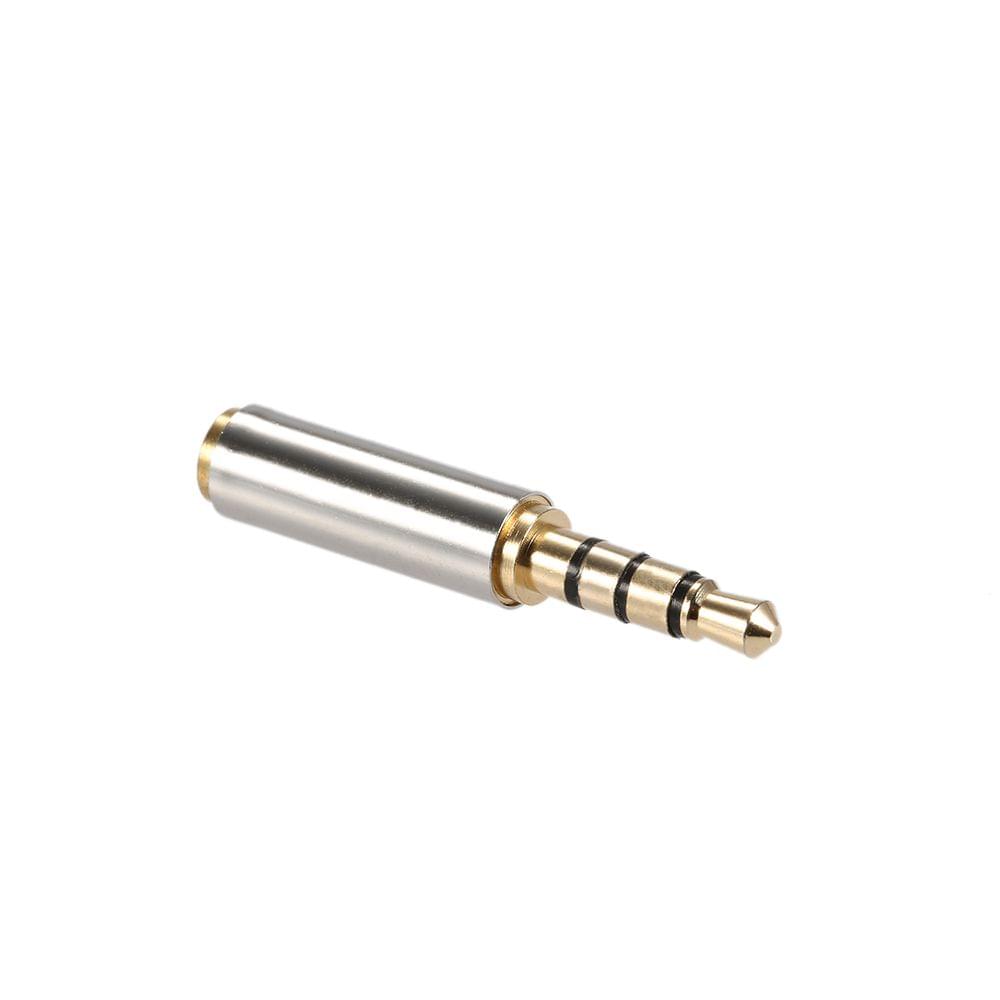 Gold 2.5 mm Female to 3.5 mm Male Audio Stereo Headphone