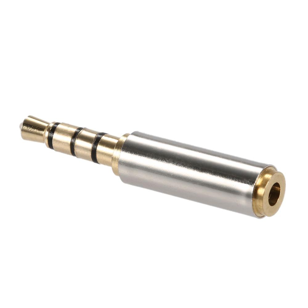 Gold 2.5 mm Female to 3.5 mm Male Audio Stereo Headphone