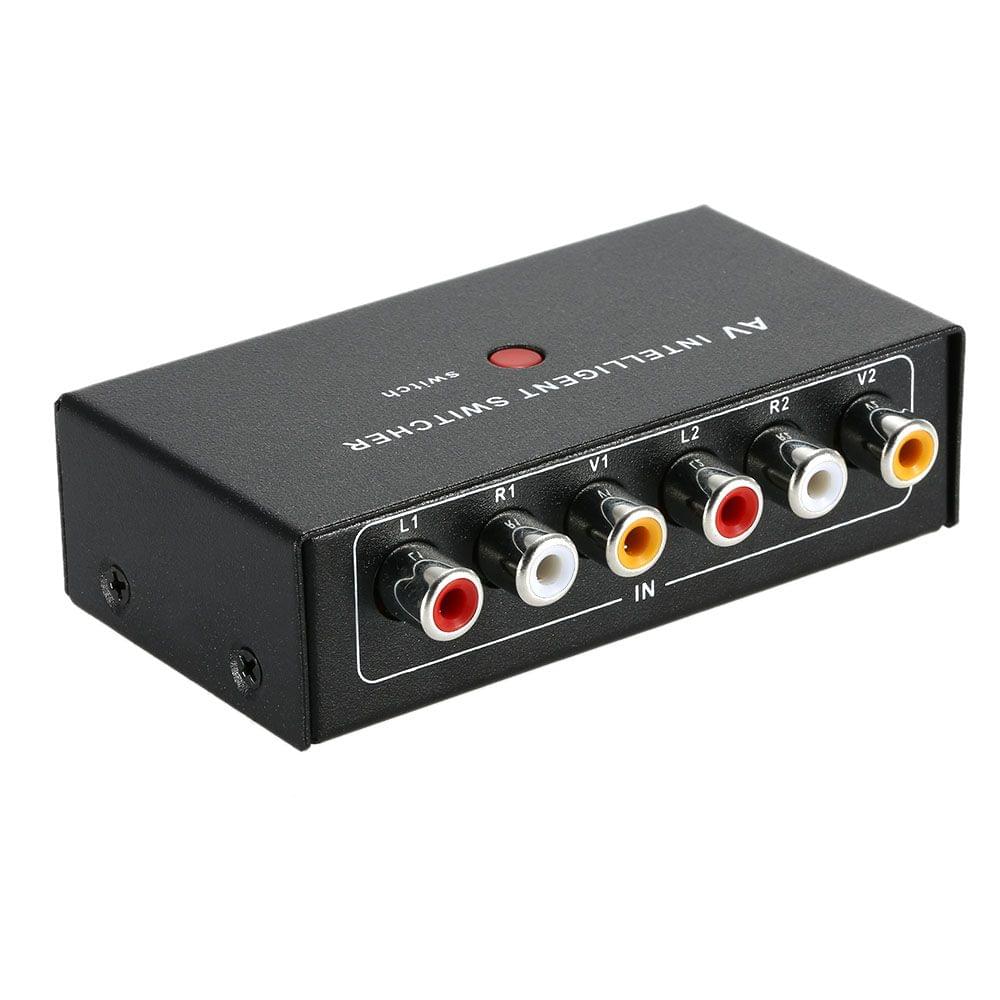 Portable AV Intelligent Switcher 2 to 1 Channel RCA Audio