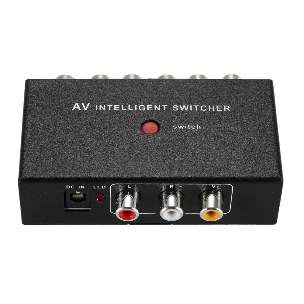 Portable AV Intelligent Switcher 2 to 1 Channel RCA Audio