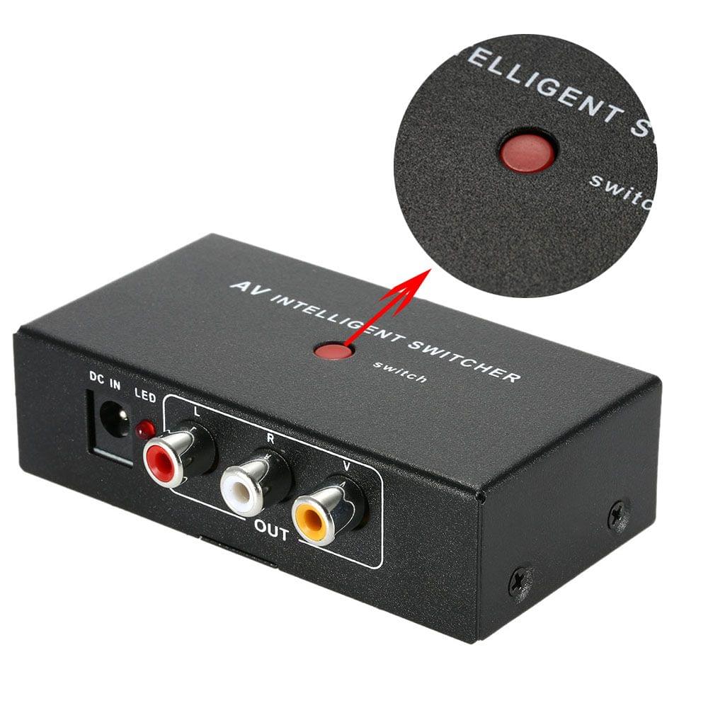 Portable AV Intelligent Switcher 2 to 1 Channel RCA Audio