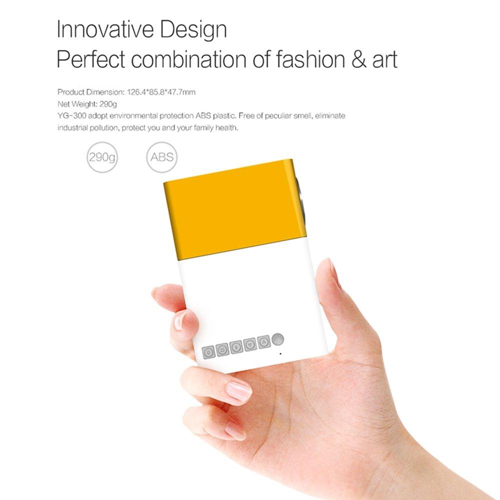 FW1S YG300 LED Projector 1080P Projection Machine with USB - EU Plug