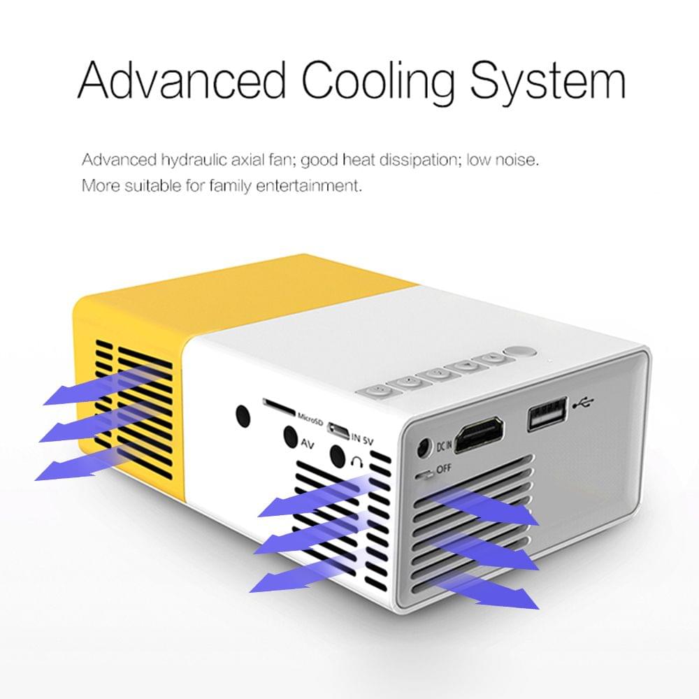 FW1S YG300 LED Projector 1080P Projection Machine with USB - EU Plug