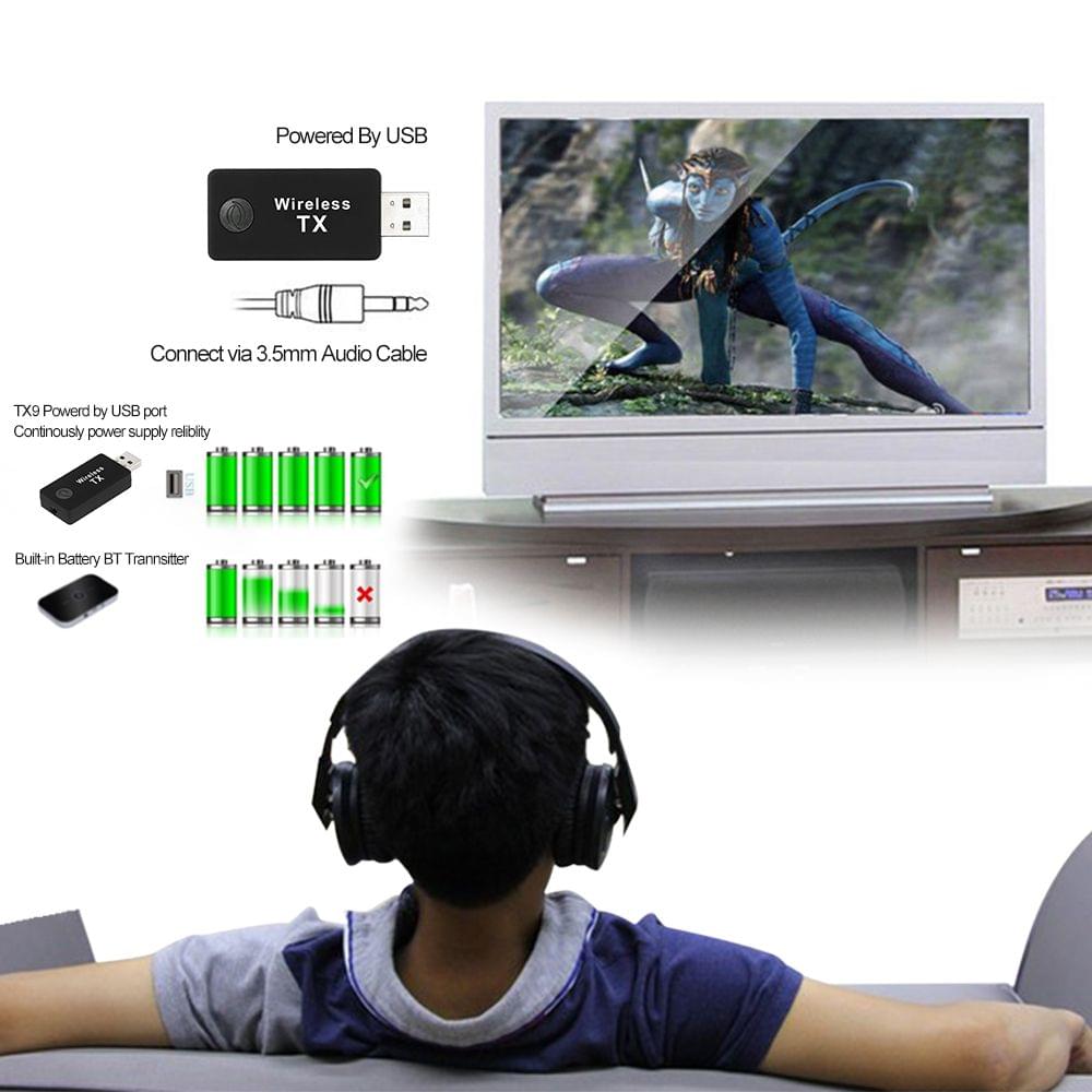 TX9 Wireless Bluetooth Transmitter Stereo Music Stream