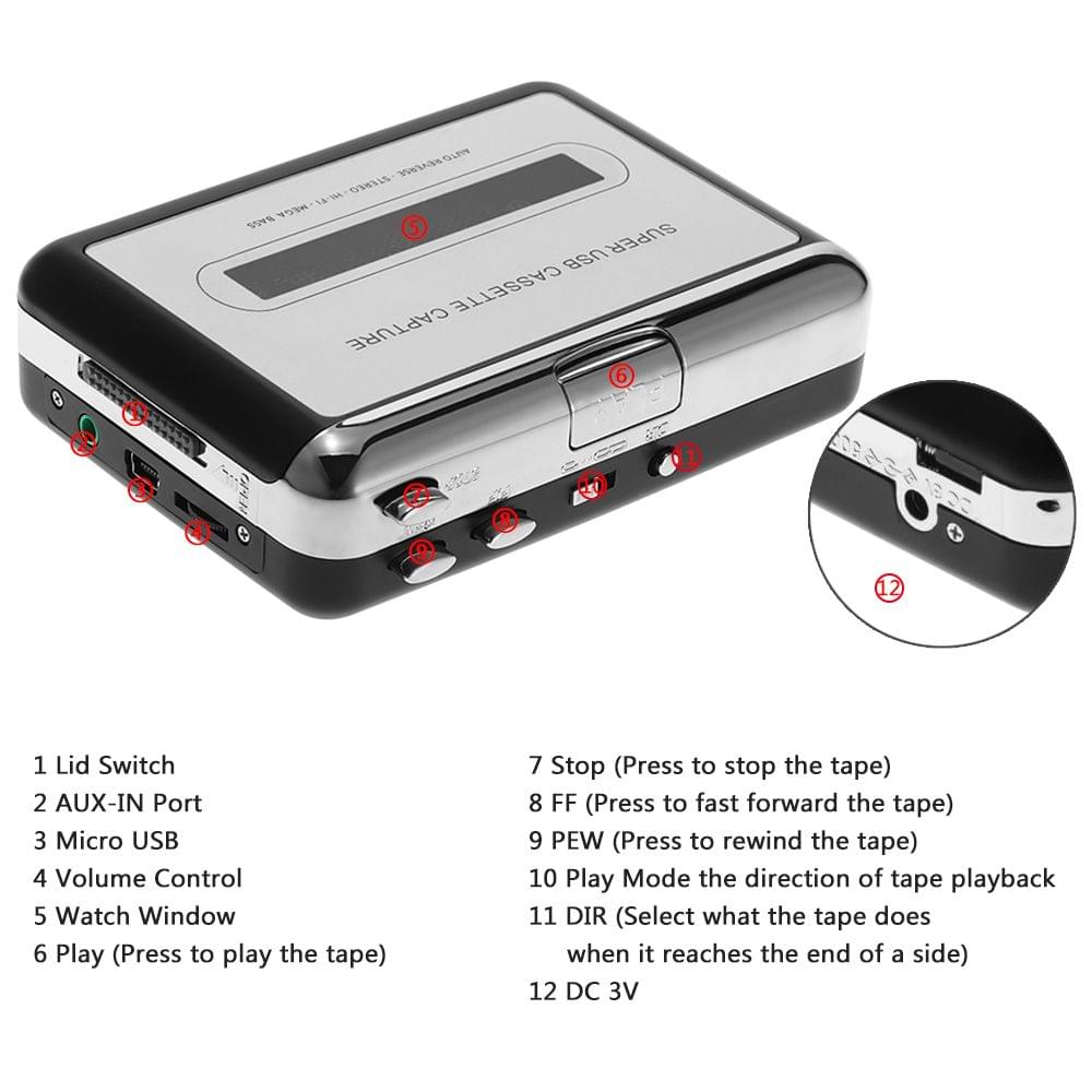 ezcap USB Cassette Capture  Cassette Tape-to-MP3 Converter