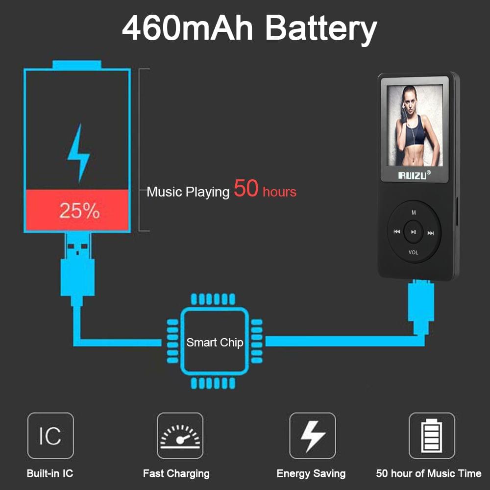 Uniqkart X02 8GB 1.8in MP3 MP4 Player HiFi Lossless Sound
