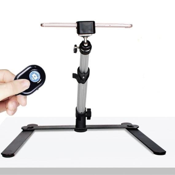 Multifunctional Adjustable 360 Degrees Rotation Photography Calligraphy Live Broadcasting Video Recording Mobile Phone Overhead Bracket with Bluetooth Remote Control