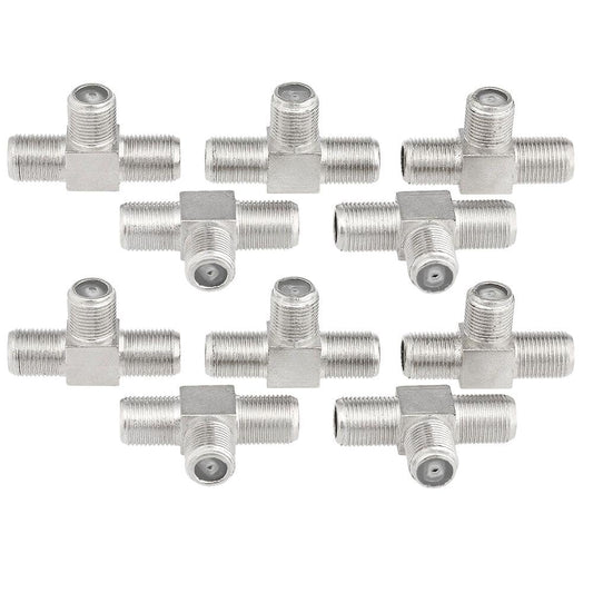 British F Type Whorl One Female to Two Female Connector