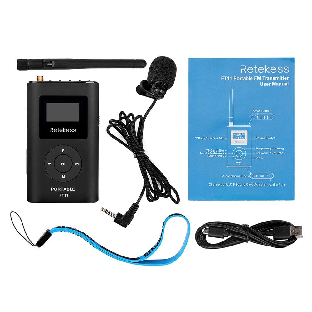 Retekess FT11 Handheld FM Transmitter MP3 Broadcast Radio