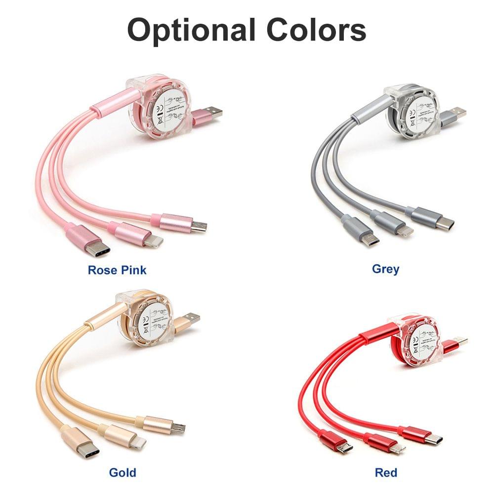 3in1 USB Charging Cable for iPhone X/8/7/6s/5s for Samsung