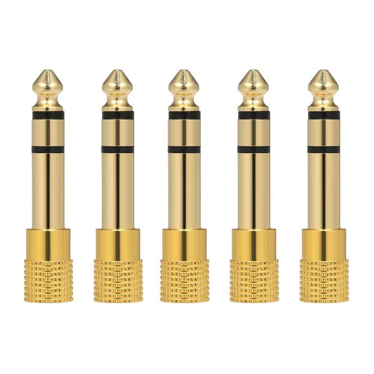 5PCS Audio Jack Adapter 6.35mm Male 3.5mm Female Stereo Jack