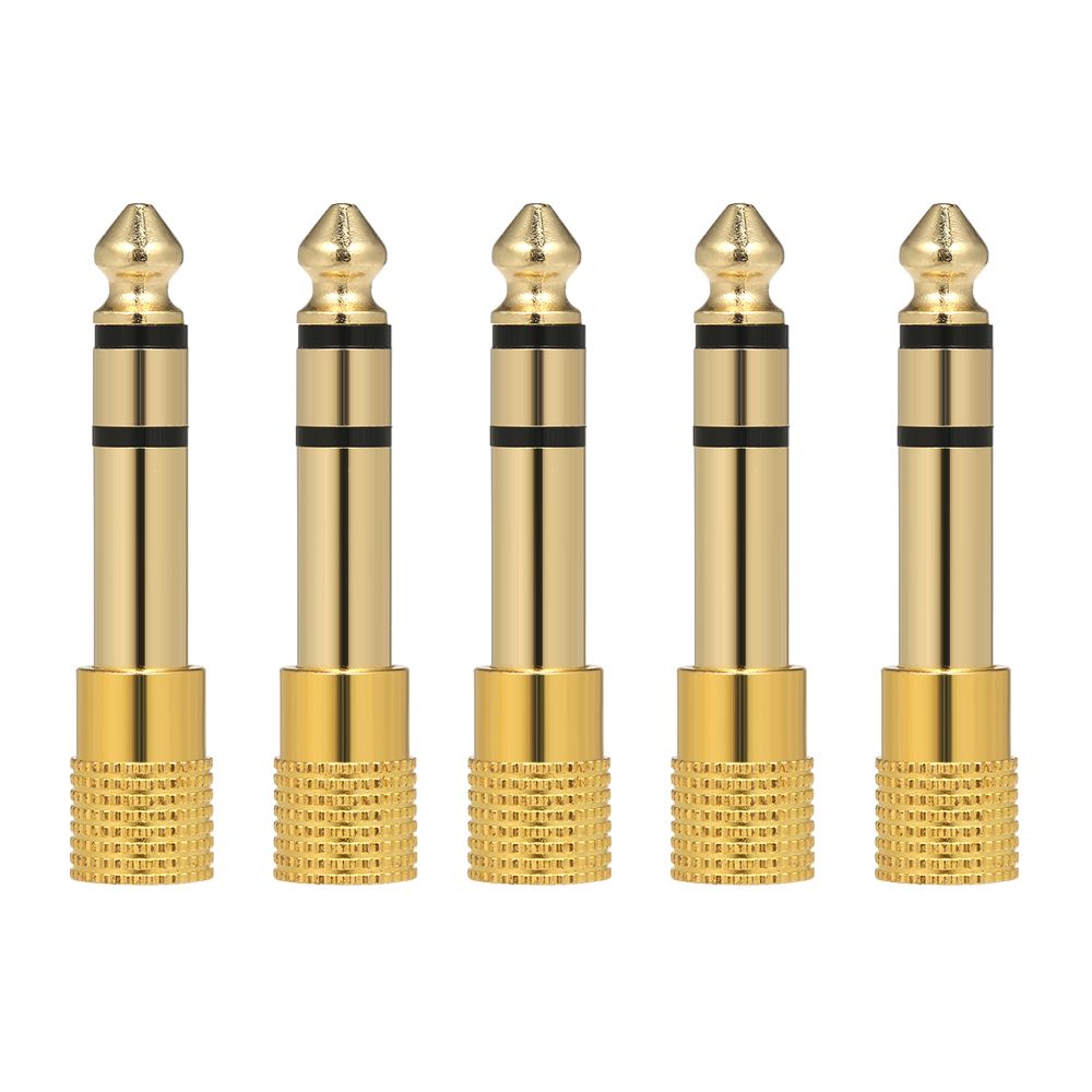 5PCS Audio Jack Adapter 6.35mm Male 3.5mm Female Stereo Jack