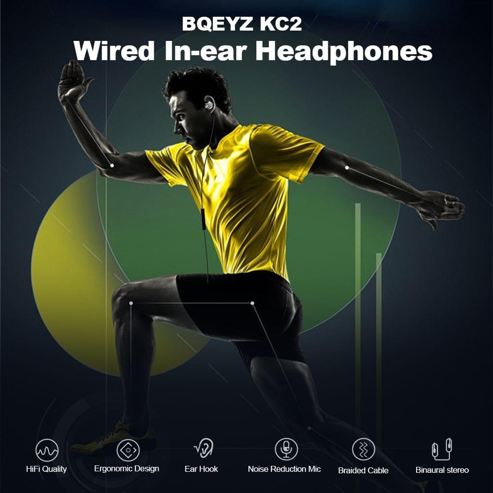 Uniqkart KC2 Wired In-ear Headphones DIY Earphones 2BA+2DD - with Mic