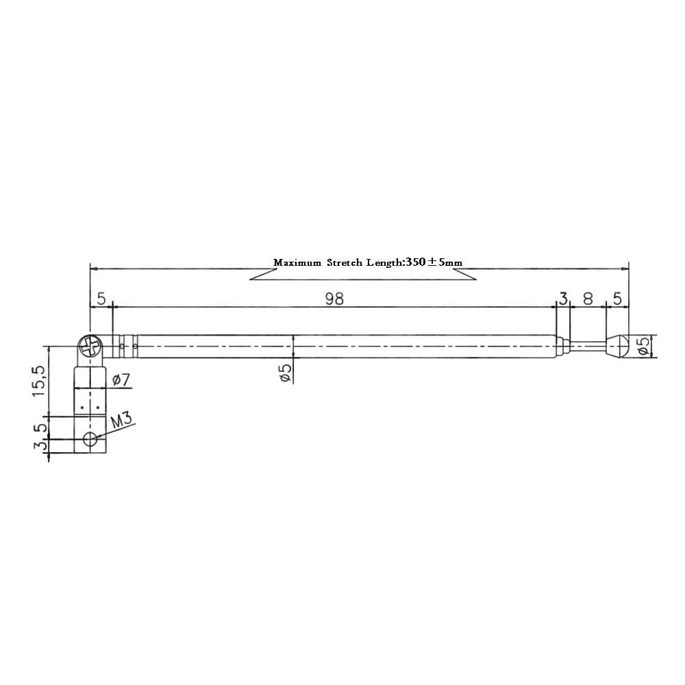 Telescopic FM Radio Antenna 4 Sections Antenna 360°
