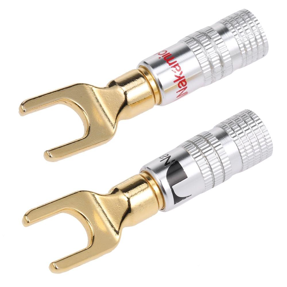 Y Spade Speaker Plugs Wire Connector Audio Loudspeaker - 4 pairs