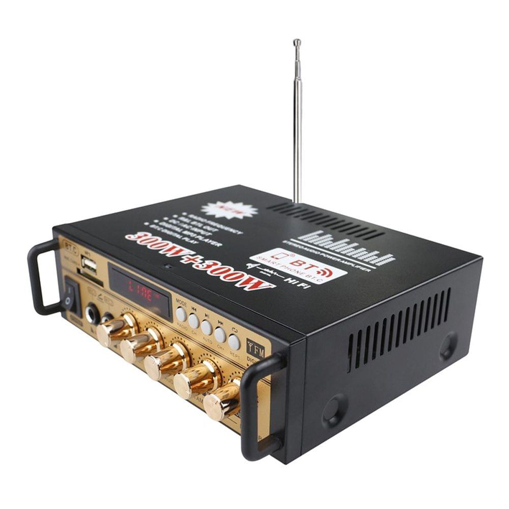 Mini 2CH LCD Display HIFI Audio Stereo Power Amplifier BT FM - EU Plug