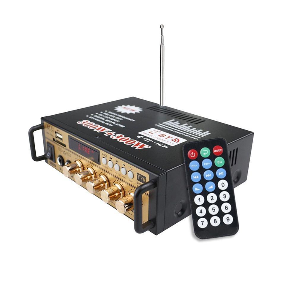 Mini 2CH LCD Display HIFI Audio Stereo Power Amplifier BT FM - EU Plug