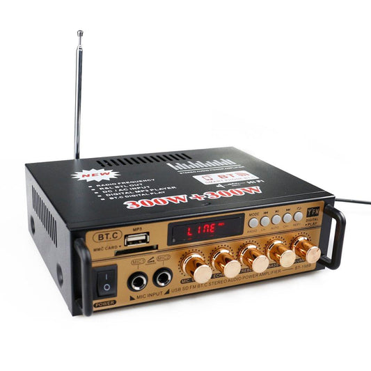 Mini 2CH LCD Display HIFI Audio Stereo Power Amplifier BT FM - EU Plug