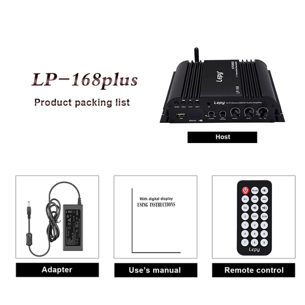 Lepy HiFi Stereo Digital Audio Amplifier 2.1 Channel - EU Plug