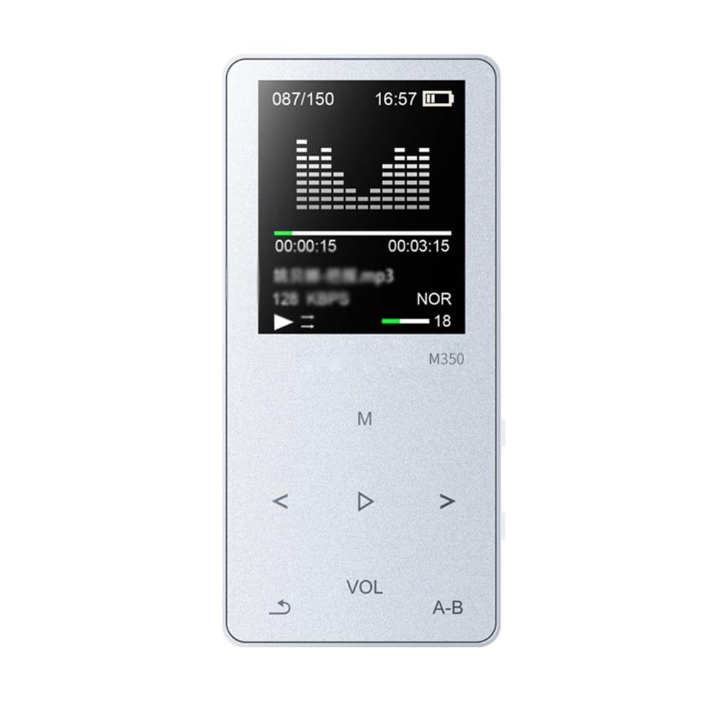 M350 MP3 Player Metal Sport Mini Portable Audio 4G/8G Music - Silver&4GB