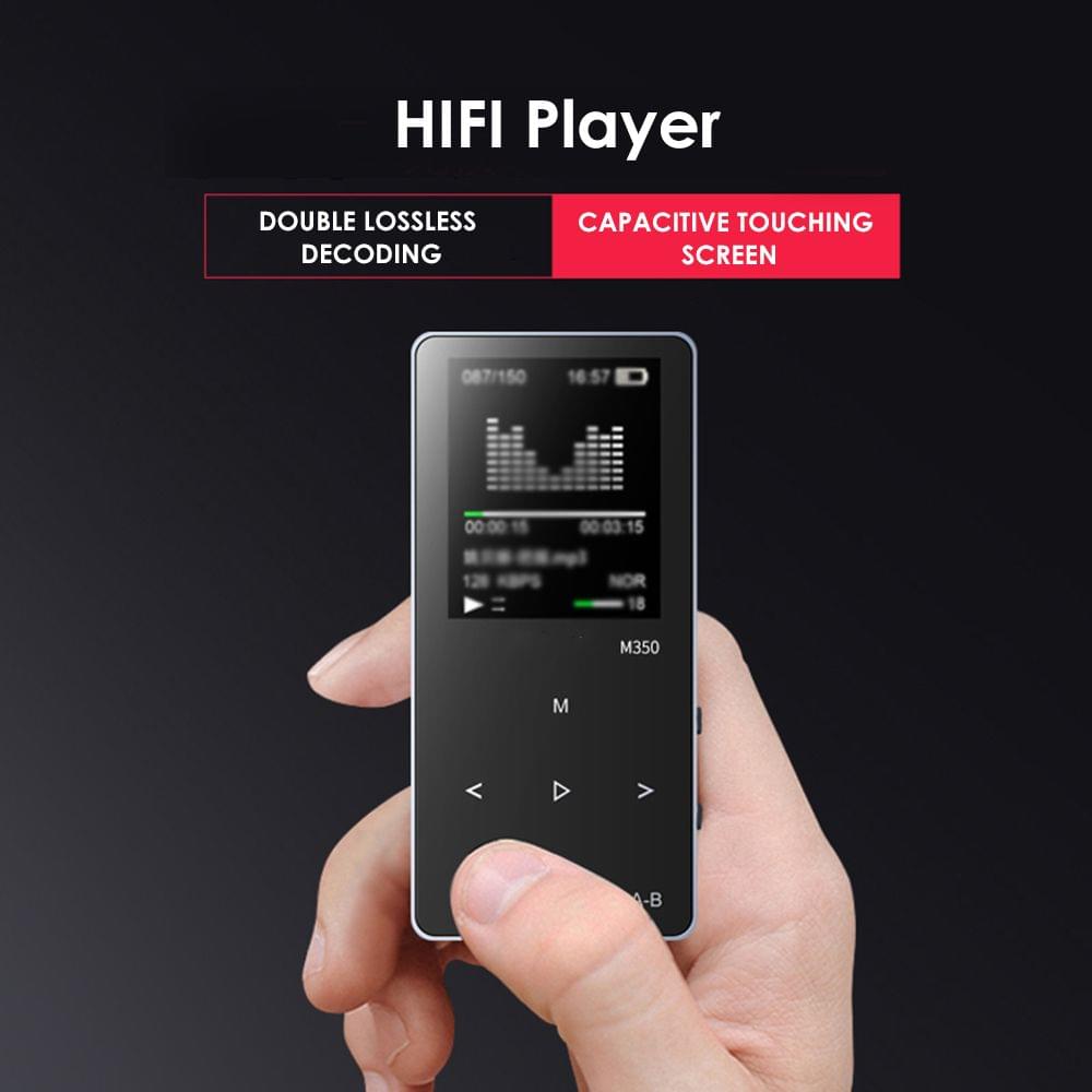 M350 MP3 Player Metal Sport Mini Portable Audio 4G/8G Music - White&4GB