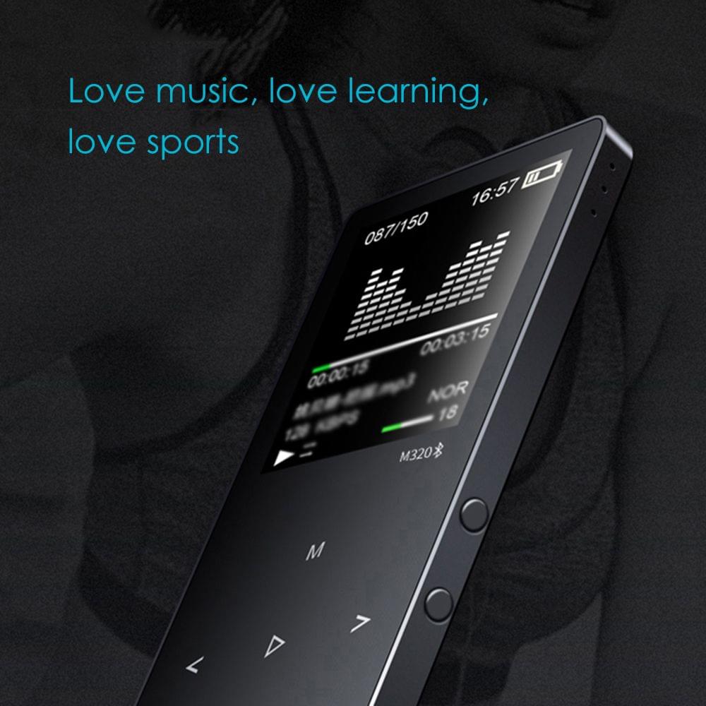 M320 MP3 Player BT Metal Sport Mini Portable Audio 4G/8G - Silver&4GB