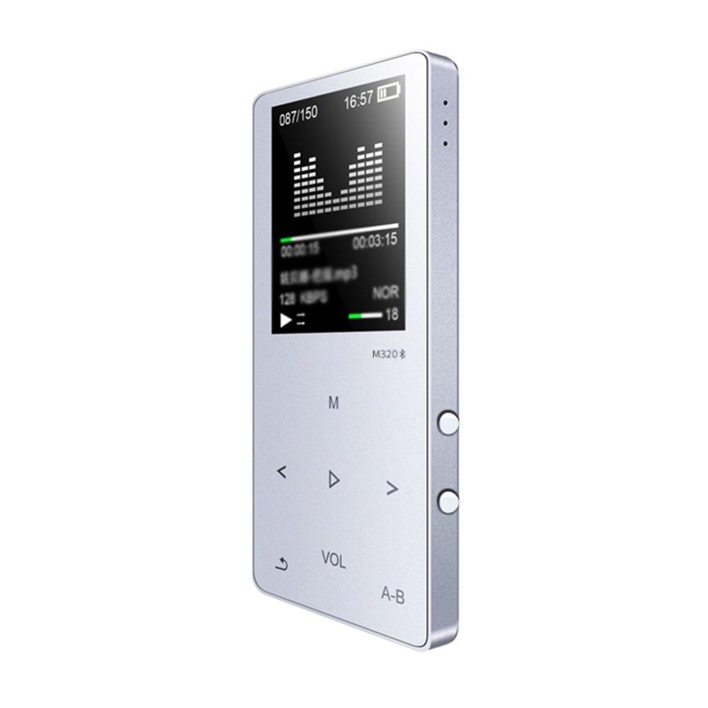 M320 MP3 Player BT Metal Sport Mini Portable Audio 4G/8G - Silver&4GB