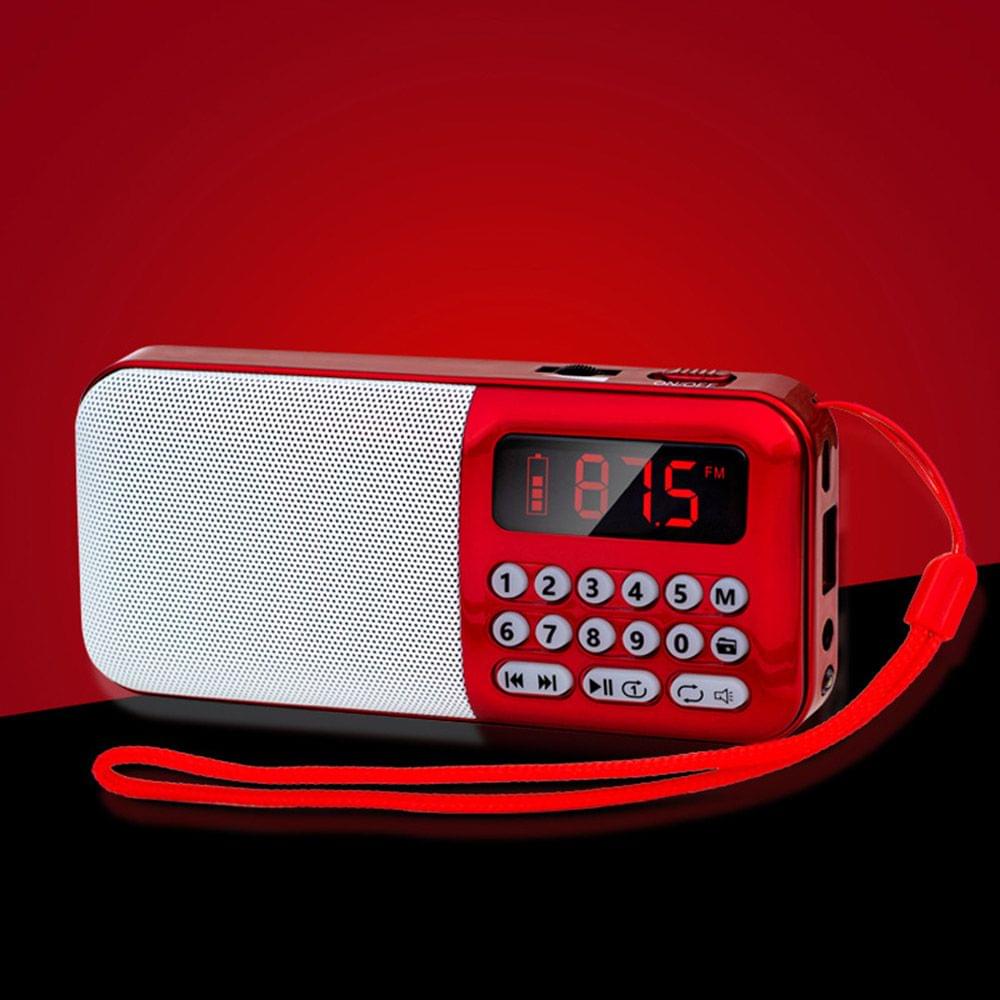 Portable FM Radio Rechargeable Wireless Speaker TF Card USB