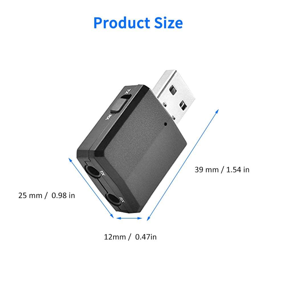 BT 5.0 Wirelessly Receiver Audio Adapter Transmitter 3.5mm